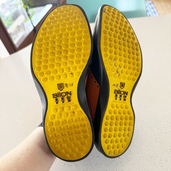 Biion Golf Oxford Spikeless Slip on Shoes Men's 6- Orange, Brown, Blue - Picture 6 of 7